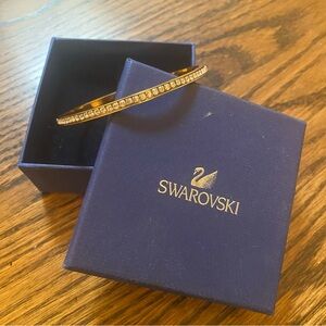 Swarovski Gold Bracelet with Clear Crystals